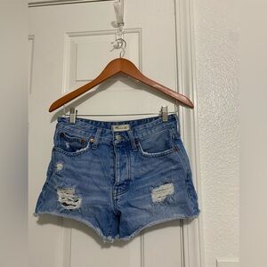 Madewell distressed relaxed denim shorts